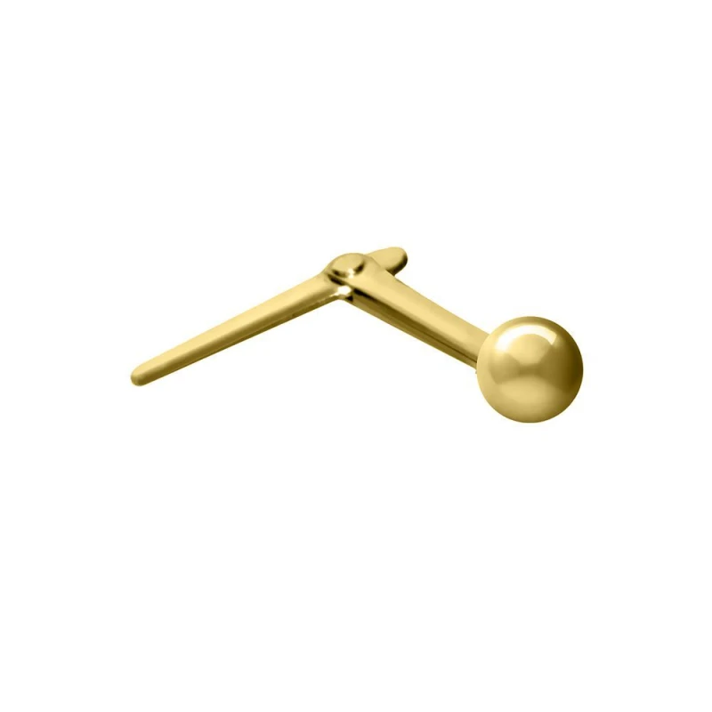 Image of Jewelco London 9ct Gold Ball Andralok Hinged Nose Stud 2.5mm - JNS064 Gold female