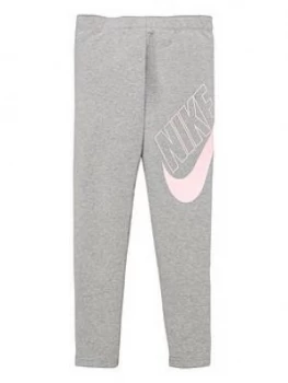 Image of Nike Girls NSW Favorites GX Legging - Grey/Pink, Size M