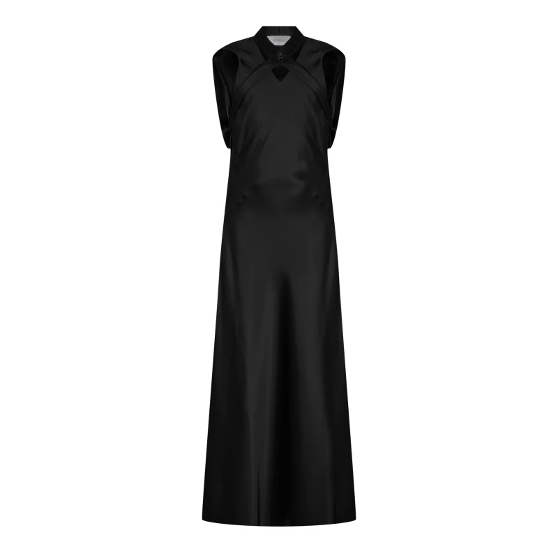 Image of Off White Womens - Long Flowing Maxi Dress Black female 4 (3XS)