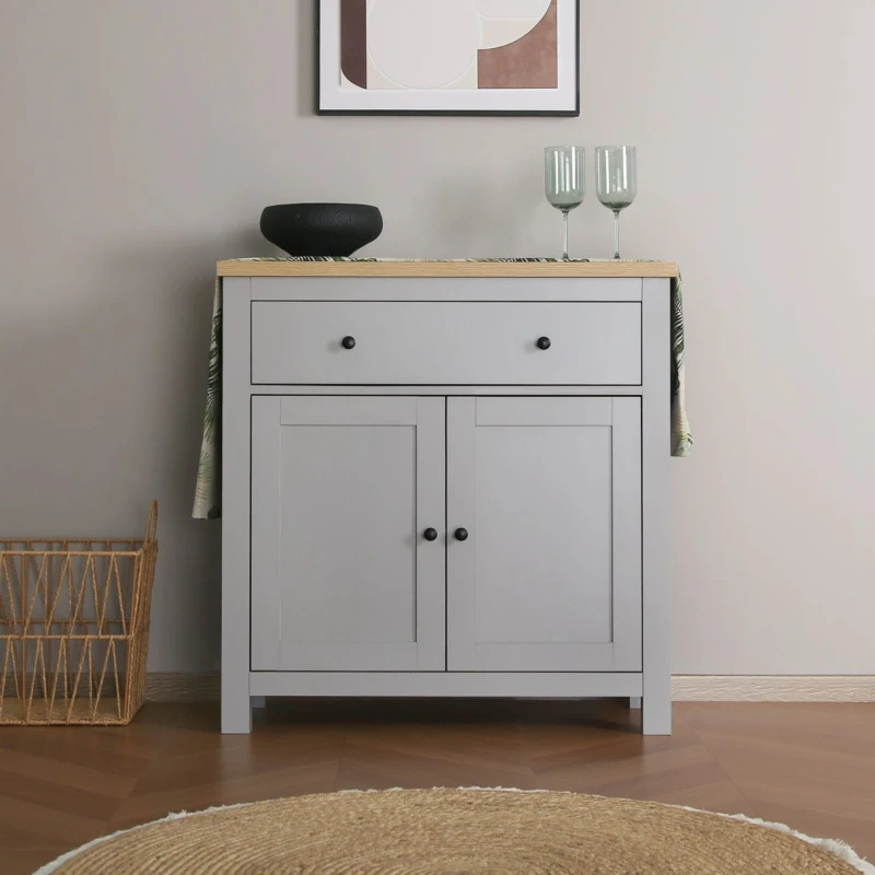 Image of Home Garden Direct Wiltshire 2 Door Sideboard - Grey Grey Unisex