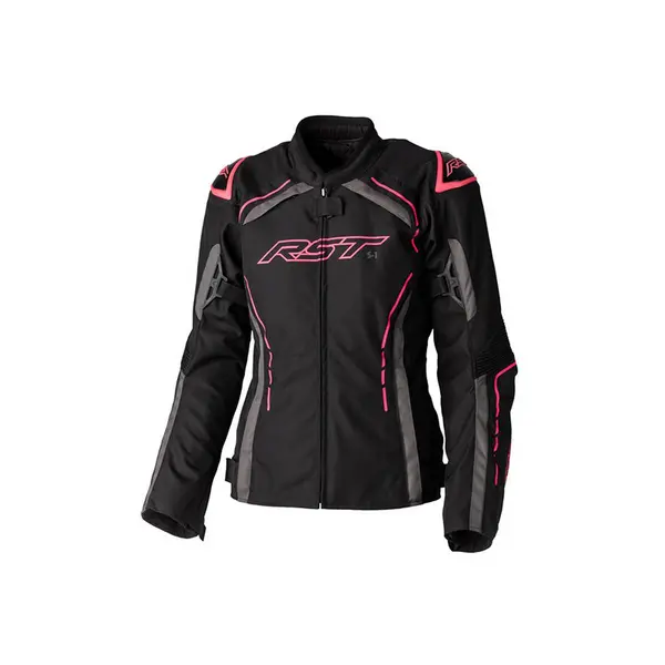 Image of RST S1 Ladies Textile Jacket Black Pink Grey Size 10