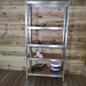 Image of Set of 2 Garage Shelving 90cm Wide & 180cm High Heavy Duty 5 Tier Multipurpose Metal Racking Unit / Warehouse Shelving Storage