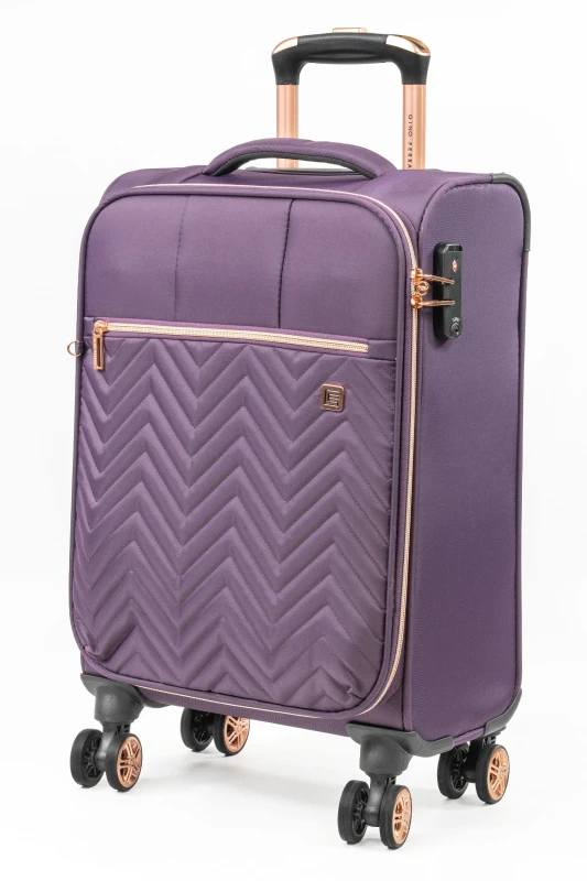 Image of Gino Ferrari Biella Small Soft Shell Cabin Case Flight Luggage Purple unisex Small