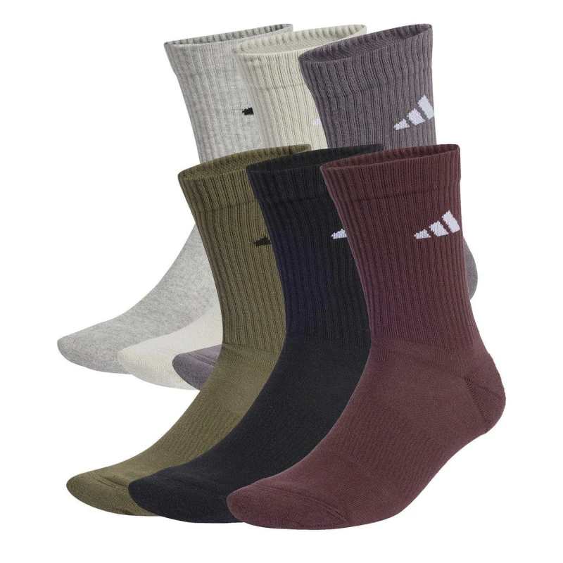 Image of adidas 6-Pack Logo Crew Socks Adults - Multi Multi 6.5 - 8