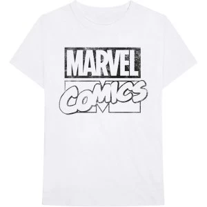Image of Marvel Comics - Logo Unisex Medium T-Shirt - White