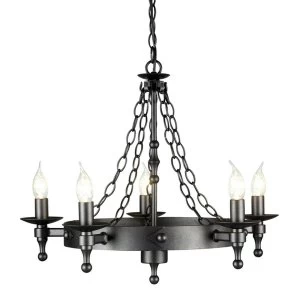 Image of 5 Light Chandelier Graphite Black Finish, E14