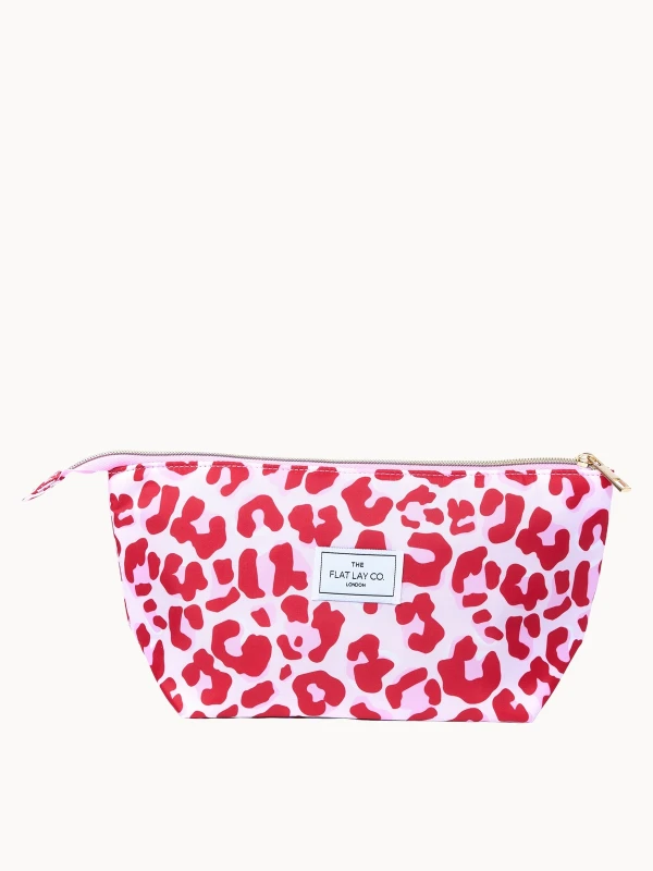 Image of The Flat Lay Co Essential Pouch in Pink Leopard Multi unisex