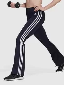 Image of Adidas Train Essentials 3 Stripe Flared Tights - Navy