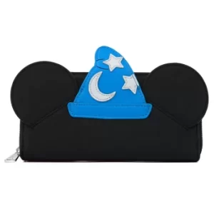 Image of Loungefly Disney Fantasia Sorceror Mickey Cosplay Zip Around Wallet