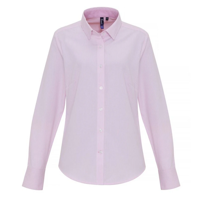 Image of Premier Cotton Rich Oxford Stripe Blouse White