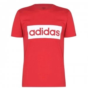 Image of adidas Mens Basics Puff Box T-Shirt - Red/White