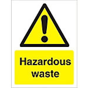Image of Warning Sign Hazardous Waste Plastic 40 x 30 cm