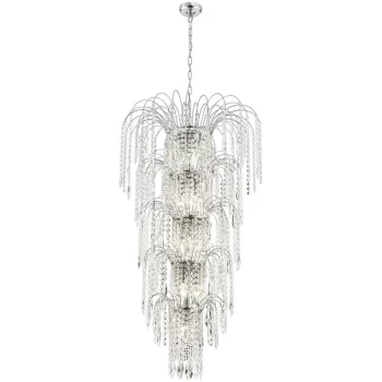 Image of Searchlight Lighting - Searchlight Waterfall - 13 Light Crystal Chandelier Chrome Finish, E14