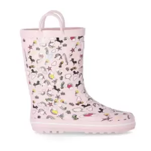 Image of Trespass Childrens/Kids Starryton Wellington Boots (2 UK) (Pink)