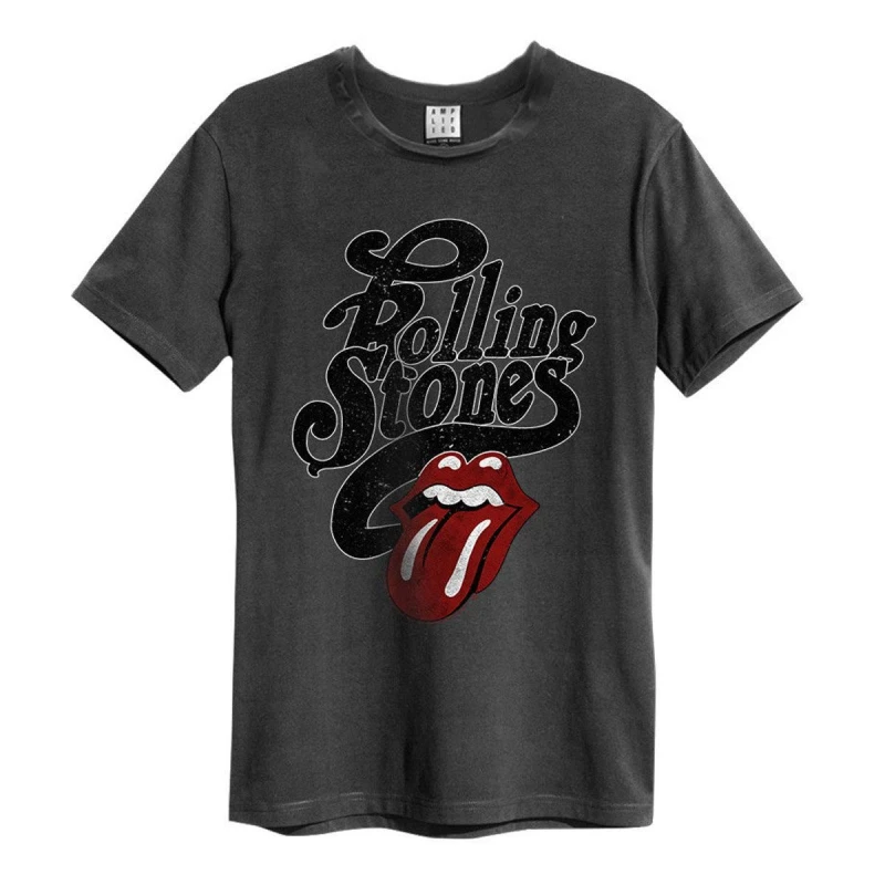 Image of Amplified Amplified Men Licked The Rolling Stones T-Shirt in Charcoal Size: Small Charcoal S Male 5063470344130