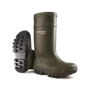 Image of Dunlop C662933 Purofort Thermo + Full Safety Wellington / Womens Boots / Safety Wellingtons (5 UK) (Green) - Green