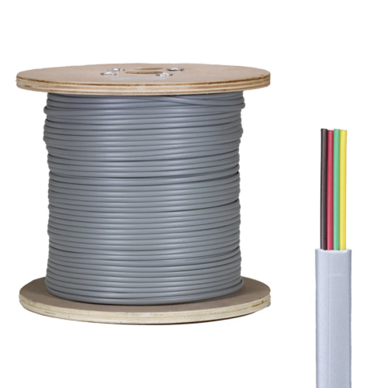 Image of Cablenet 4 Core PVC CPR Eca Silver Grey Flat Modular Cable 305m Reel