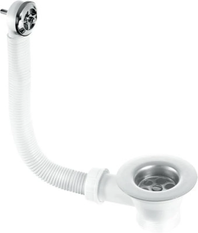 Image of McAlpine FSW2P Sink Combined Waste and Overflow - Nut and Bolt Overflow Connection White