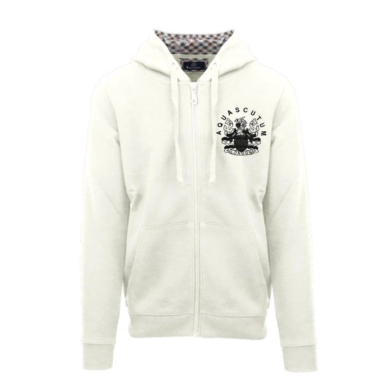 Image of Aquascutum Mens Zip Hoodie Butter male Small