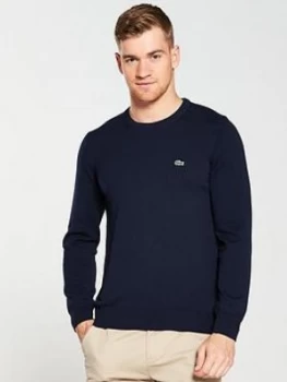 Image of Lacoste Sportswear Crew Knit Jumper - Navy