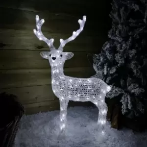 Image of 85cm Acrylic Outdoor Christmas Reindeer with 100 Ice White LEDs