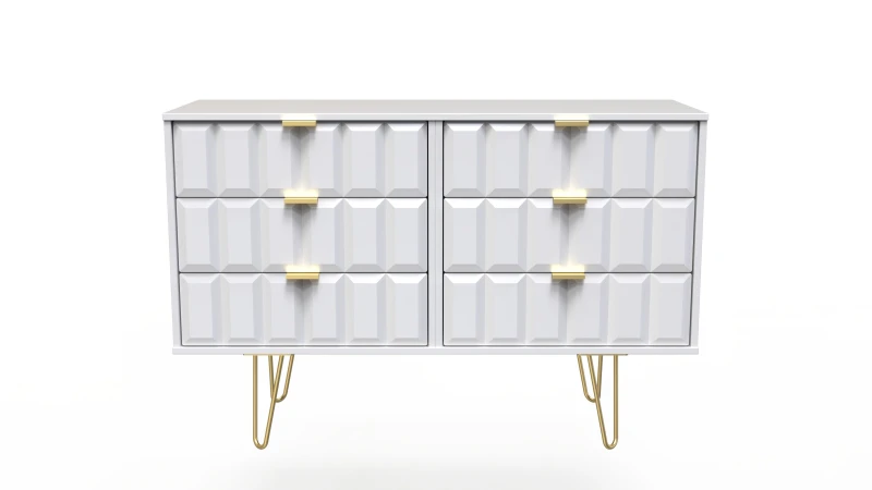 Image of Ready Assembled 2 U Metro 6 Drawer Chest (Ready Assembled) in White Size: Large White Unisex Large