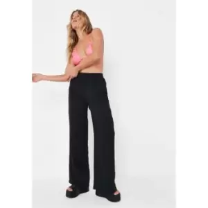 Image of Missguided Wide Leg Palazzo Trouser - Black