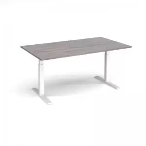 Image of Elev8 Touch boardroom table 1800mm x 1000mm - white frame and grey oak