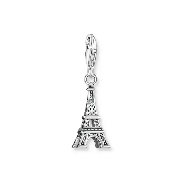 Image of Thomas Sabo Charm Club Charmista Sterling Silver Zirconia Eiffel Tower