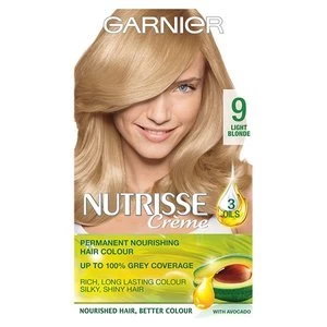 Image of Garnier Nutrisse 9 Light Blonde Permanent Hair Dye Blonde