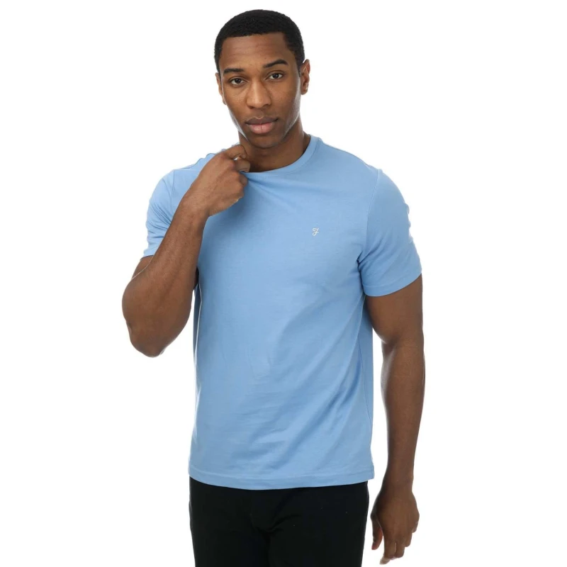 Image of Farah Eddie Crew T-Shirt - Blue Blue XL