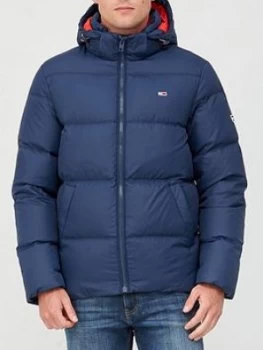 Image of Tommy Jeans TJM Essential Down Jacket - Navy, Size XS, Men
