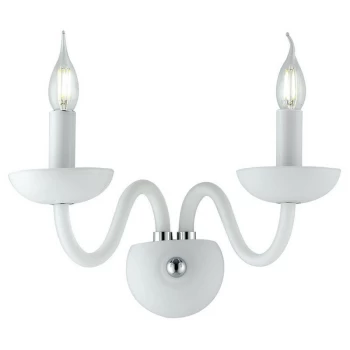Image of Fan Europe Lighting - Fan Europe ALFIERE Twin 2 Light Candle Wall Light White 37x26x23cm