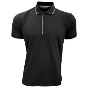 Image of Kustom Kit Mens Essential Short Sleeve Polo Shirt (2XL) (Black/White)
