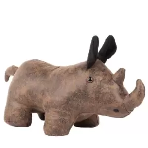 Image of Rhino Faux Leather Door Stop Brown
