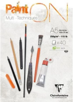 Image of PaintOn Glued Pad A5 40sh 250gsm (Pack 4) 96538C