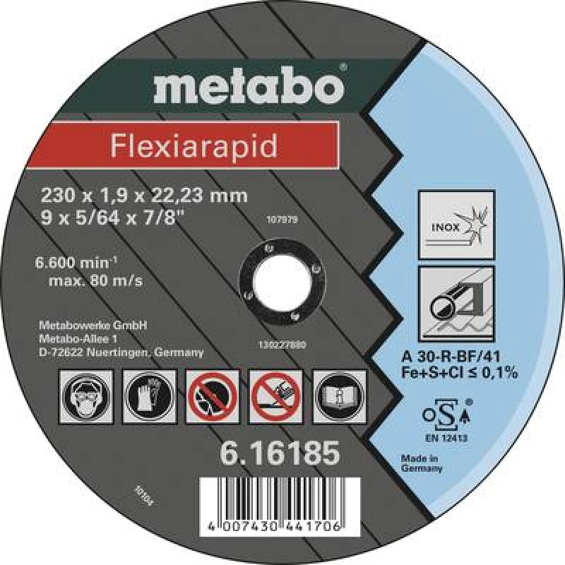 Image of Metabo Metabo Flexiarapid 616185000 Cutting disc (straight) 230 mm 25 pc(s) Metal 616185000