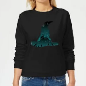 Image of Harry Potter Sorting Hat Silhouette Womens Sweatshirt - Black - S