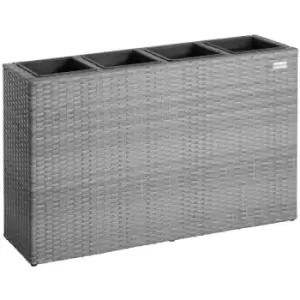 Image of Casaria - Plant Pot Poly Rattan 95x27x60cm Flower Planter Garden Outdoor Indoor Patio Tall Grey