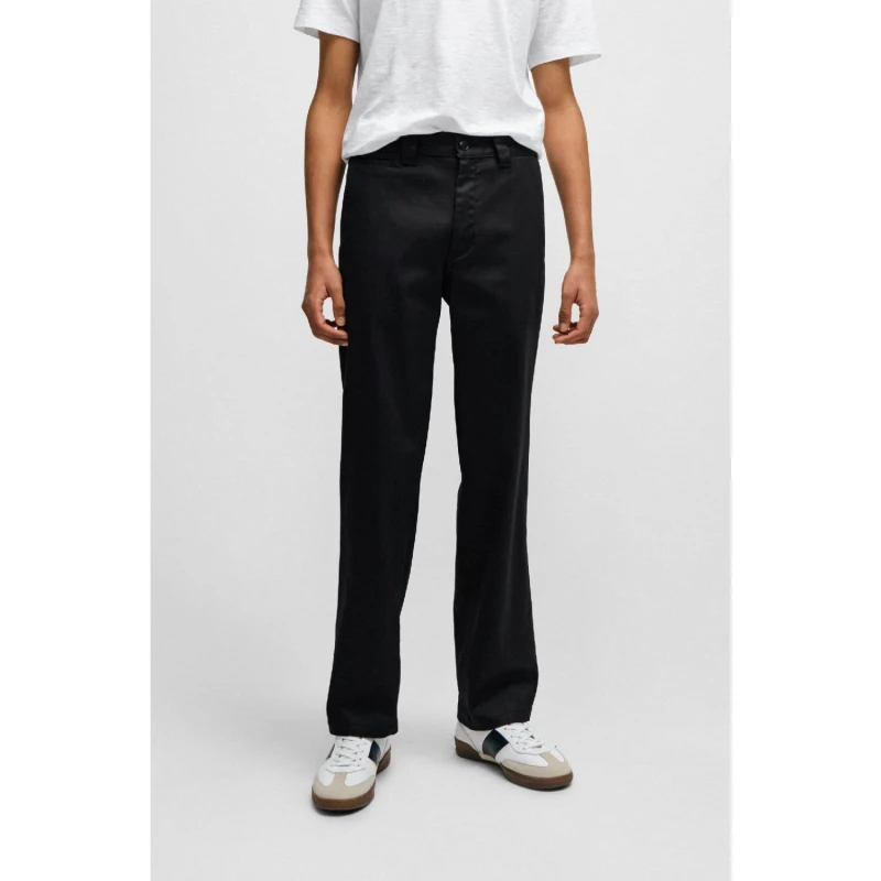 Image of Boss Statum Straight-Fit Trousers Black male 32R