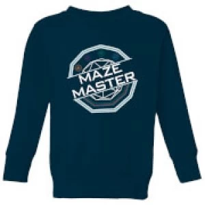 Image of Crystal Maze Maze Master Kids Sweatshirt - Navy - 9-10 Years