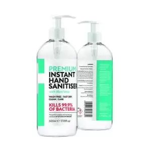 Image of Premium Hand Sanitiser with Aloe Vera 500ml Pack of 6 ZI5050747089382
