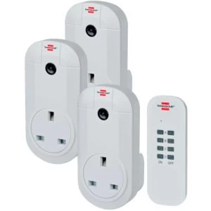 Image of Brennenstuhl "Comfort-Line RC CE1 3001 GB 3726" Wireless Power Outlets Set - White