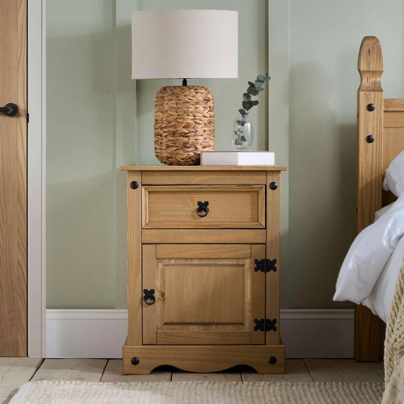 Image of Birlea Corona Large 3 Drawer Bedside Brown unisex 1 Drawer