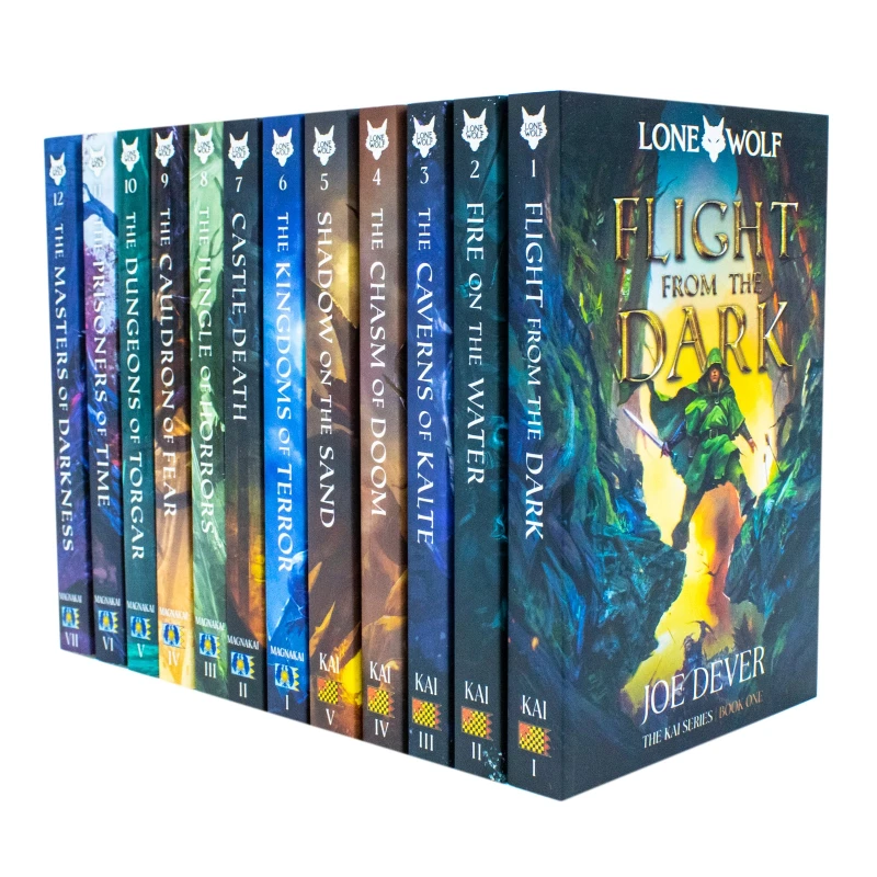 Image of Lone Wolf Series Complete 12 Book Set Joe Dever Flight From Dark Caverns Of Kalte Joe Dever Books
