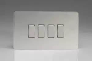 Image of Varilight 4 Gang 10A 1 or 2 Way Rocker Switch (Twin Plate) - XDC9S