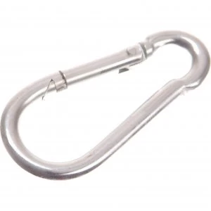 Image of Faithfull Zinc Plated Fire Brigade Snap Hook Carabiner 8mm Pack of 2