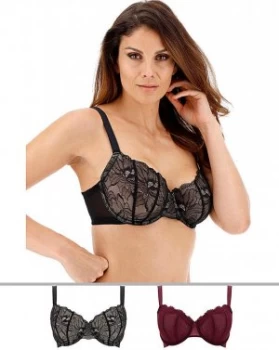 Image of Dorina Curves 2Pack Adrianne Blk/Red Bra