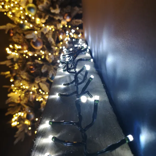 Image of 4.5m White or Warm White Colour Changing Connectable Cluster LED Lights Christmas Decorations