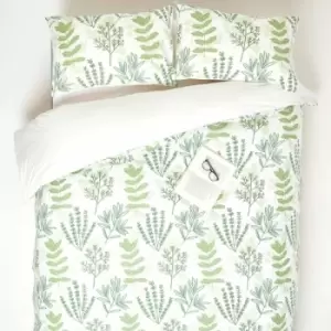 Image of Black Aztec Digitally Printed Cotton Duvet Cover Set, Single - Green - Homescapes
